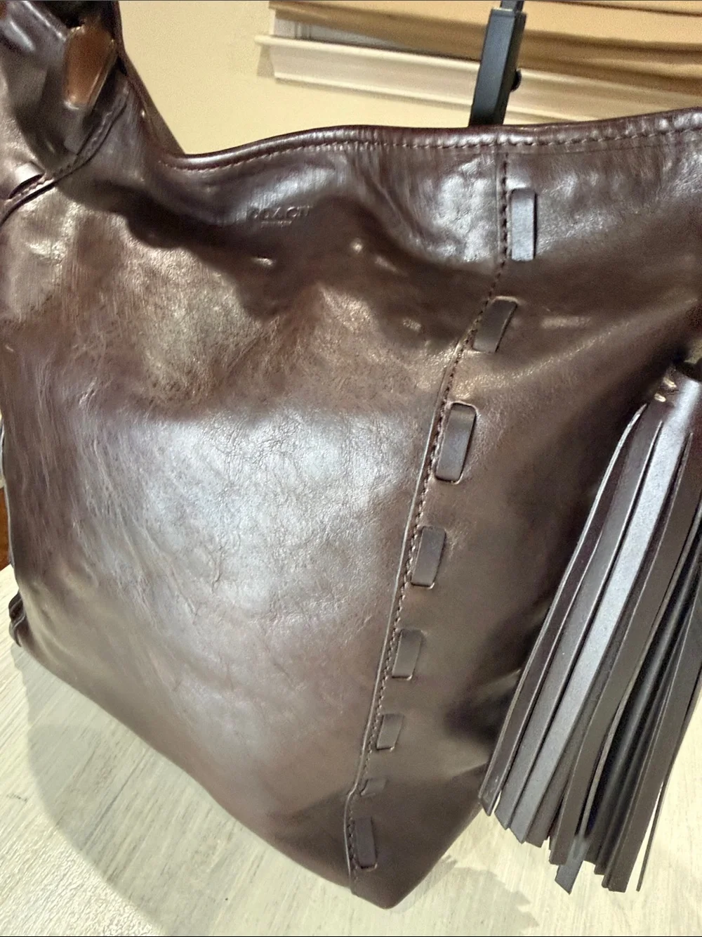 RARE Y2K Chocolate Brown Pinnacle Legacy Bohemian Large Duffle-EUC